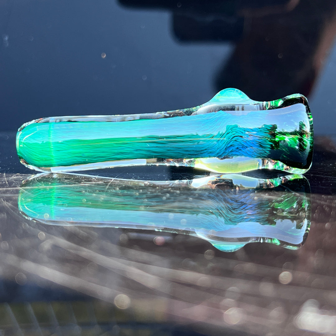 Thick Exp Green Chillum Glass Pipe Chuck Glass   