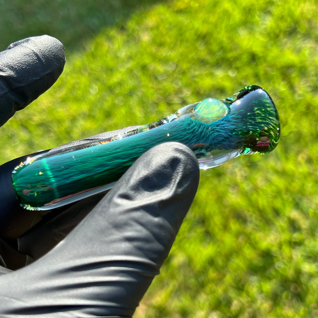 Thick Exp Green Chillum Glass Pipe Chuck Glass   