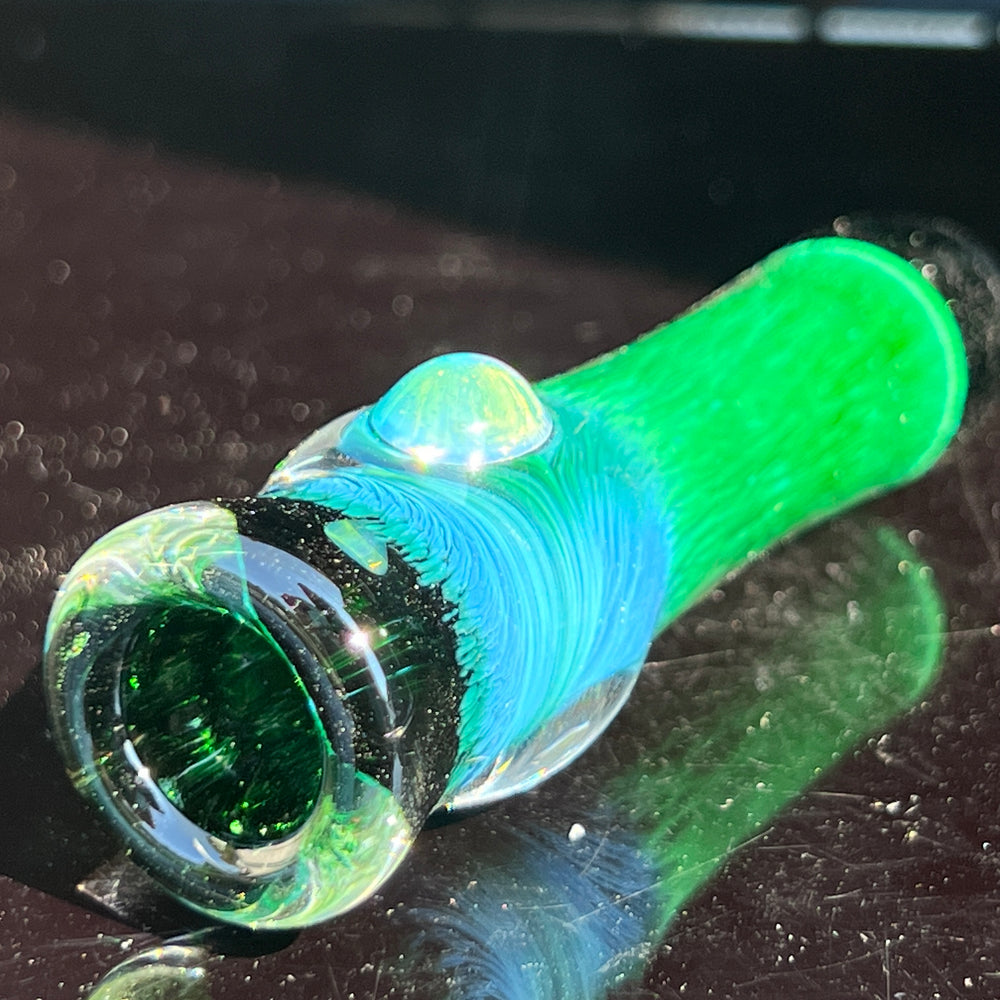 Thick Exp Green Chillum Glass Pipe Chuck Glass   