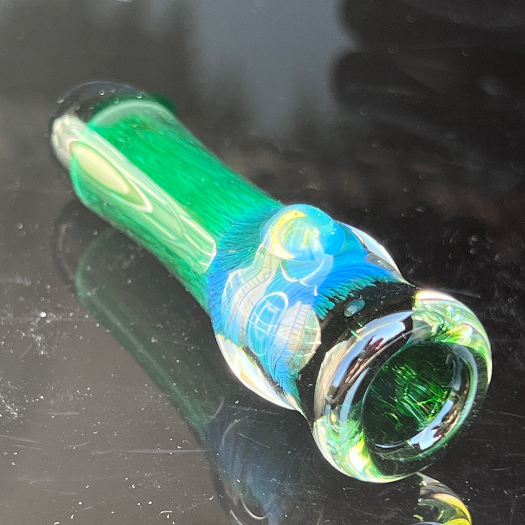 Thick Exp Green Chillum Glass Pipe Chuck Glass   