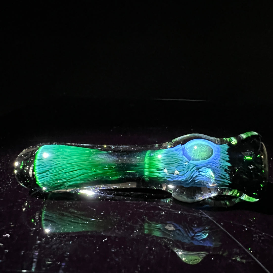 Thick Exp Green Chillum Glass Pipe Chuck Glass   