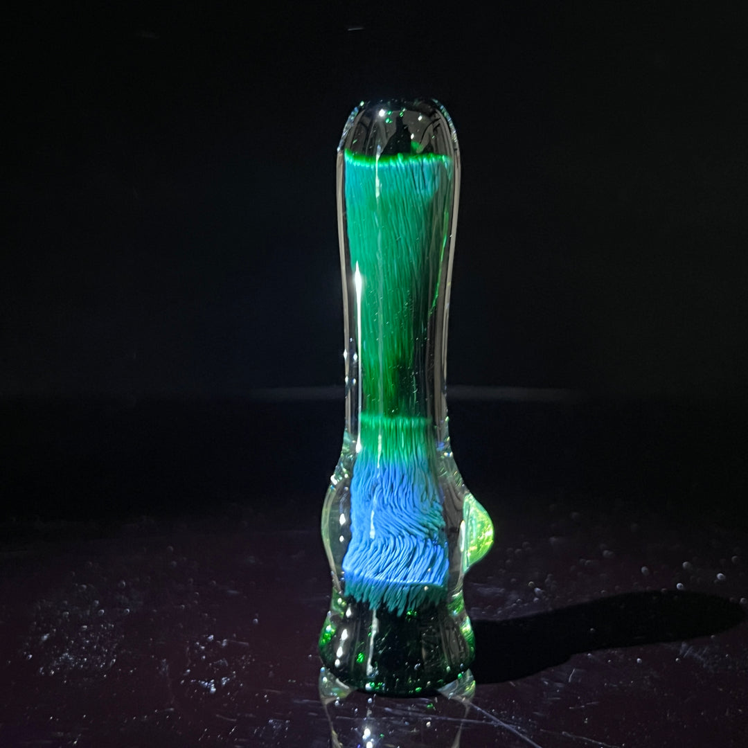 Thick Exp Green Chillum Glass Pipe Chuck Glass   