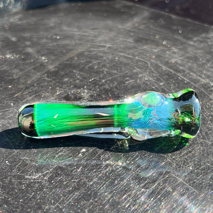 Thick Exp Green Chillum Glass Pipe Chuck Glass   