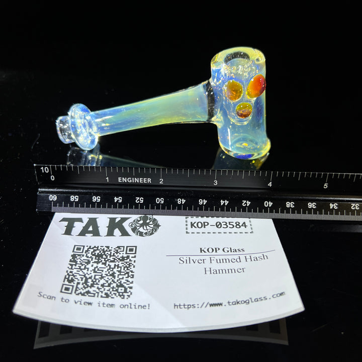 Silver Fumed Hash Hammer Glass Pipe KOP Glass   