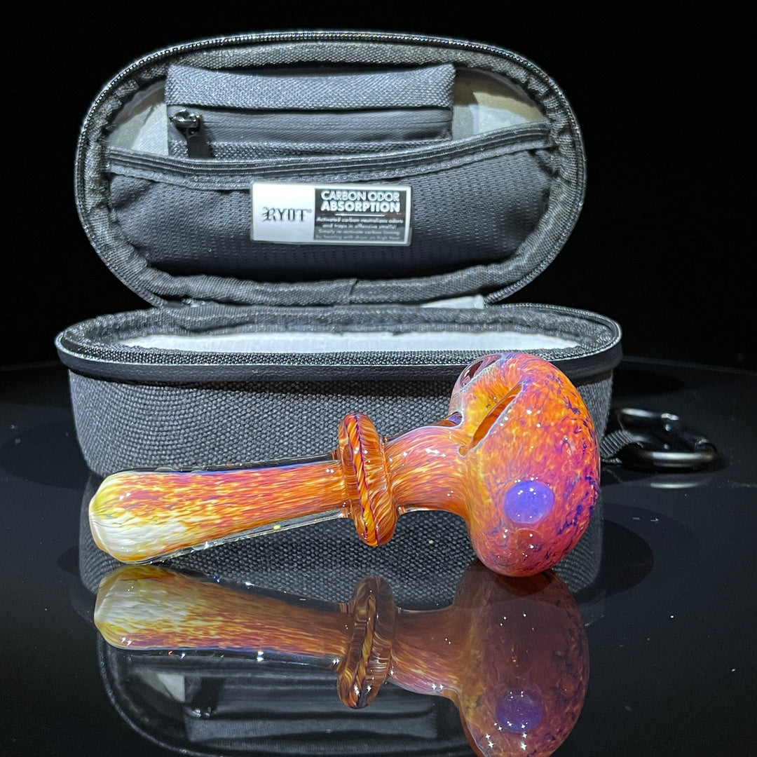 Thick Striking Purple Pipe + Ryot HeadCase Combo Glass Pipe Chuck Glass