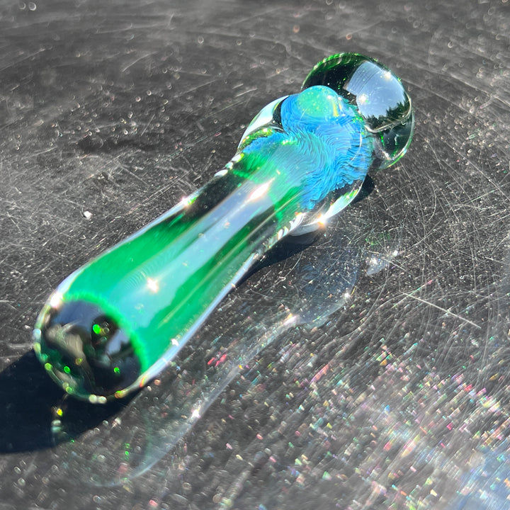 Thick Exp Green Chillum Glass Pipe Chuck Glass   