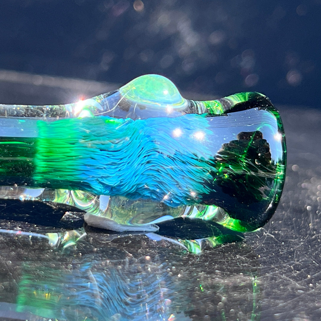 Thick Exp Green Chillum Glass Pipe Chuck Glass   