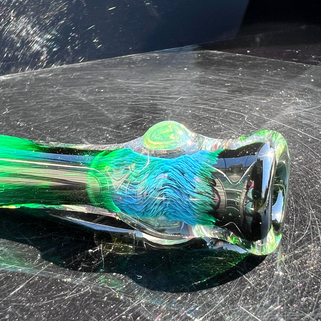 Thick Exp Green Chillum Glass Pipe Chuck Glass   