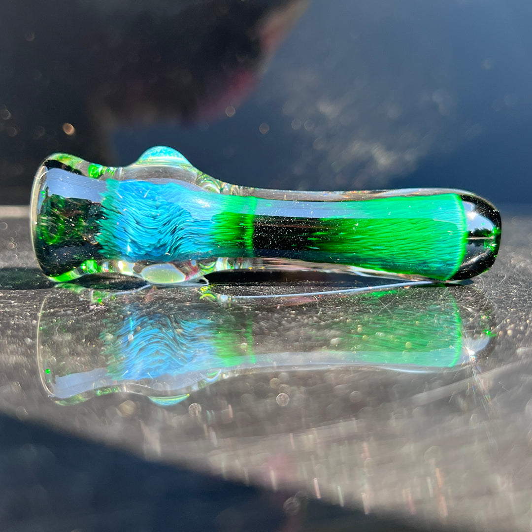 Thick Exp Green Chillum Glass Pipe Chuck Glass   