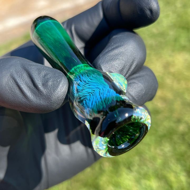 Thick Exp Green Chillum Glass Pipe Chuck Glass   