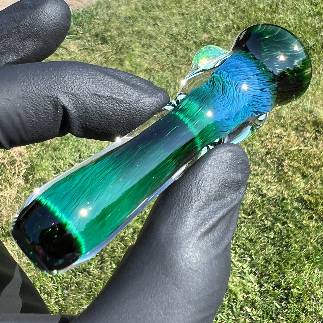 Thick Exp Green Chillum Glass Pipe Chuck Glass   