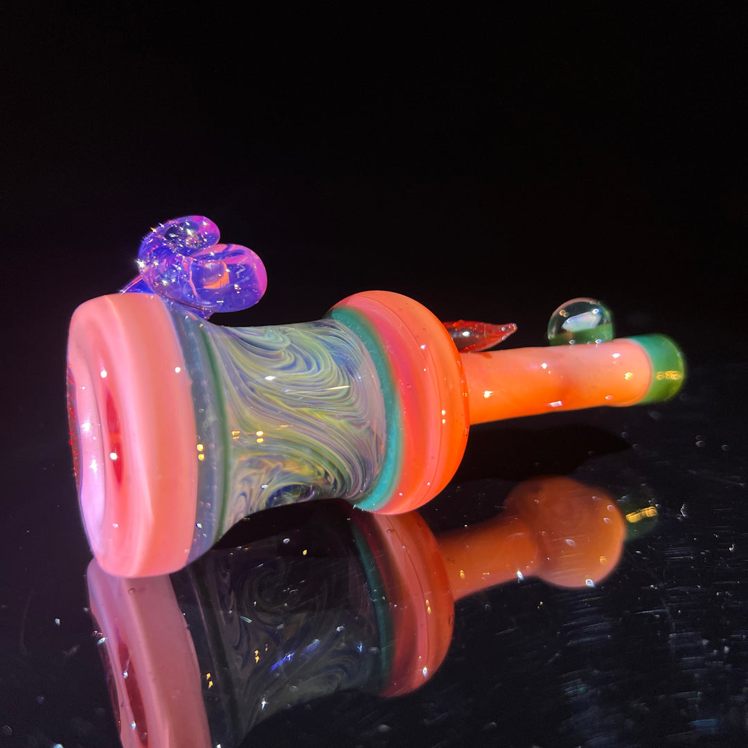 Flatmouth Chill with Horn and Opals Glass Pipe Chillery Bogart   