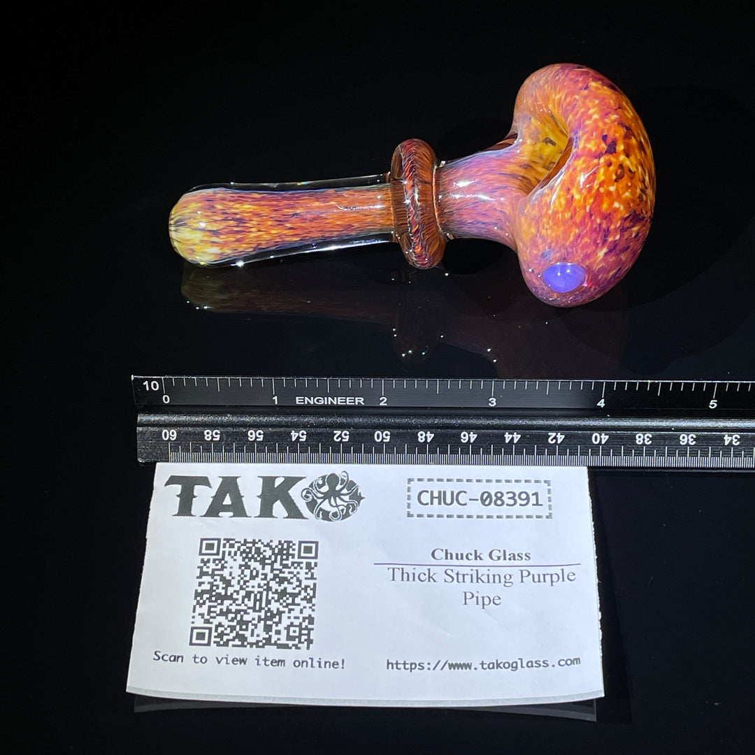 Thick Striking Purple Pipe + Ryot Headcase Combo Glass Pipe Chuck Glass