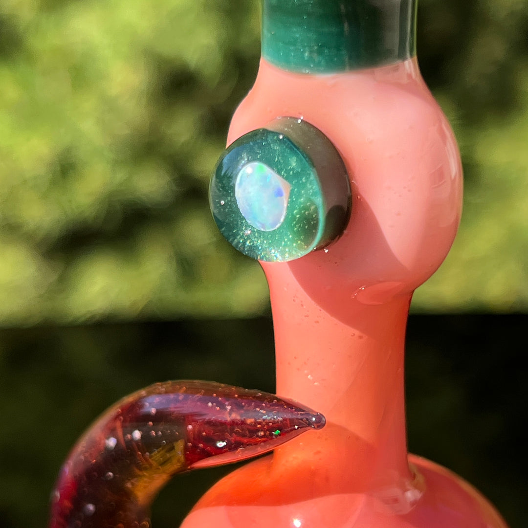 Flatmouth Chill with Horn and Opals Glass Pipe Chillery Bogart   