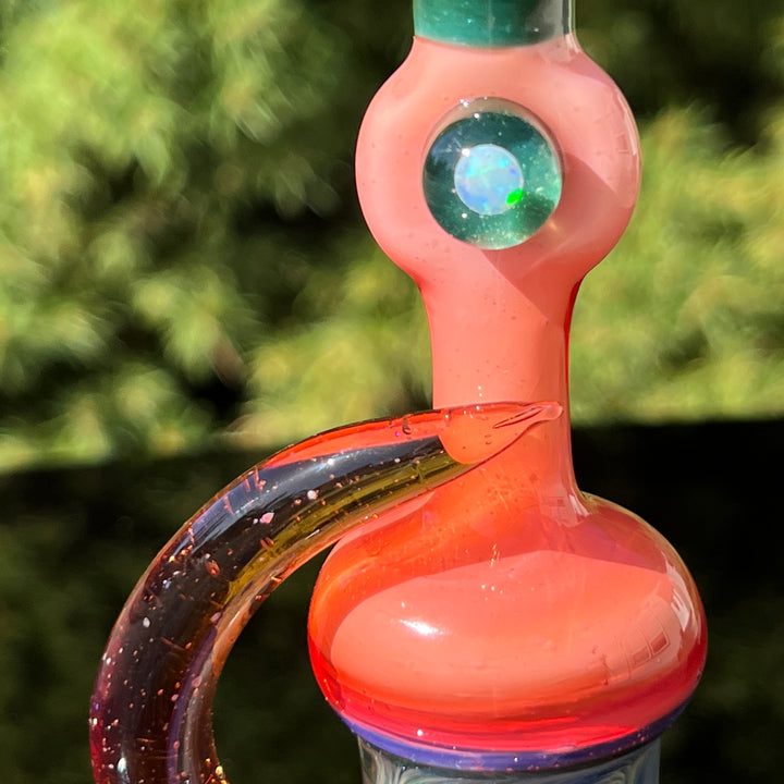 Flatmouth Chill with Horn and Opals Glass Pipe Chillery Bogart   