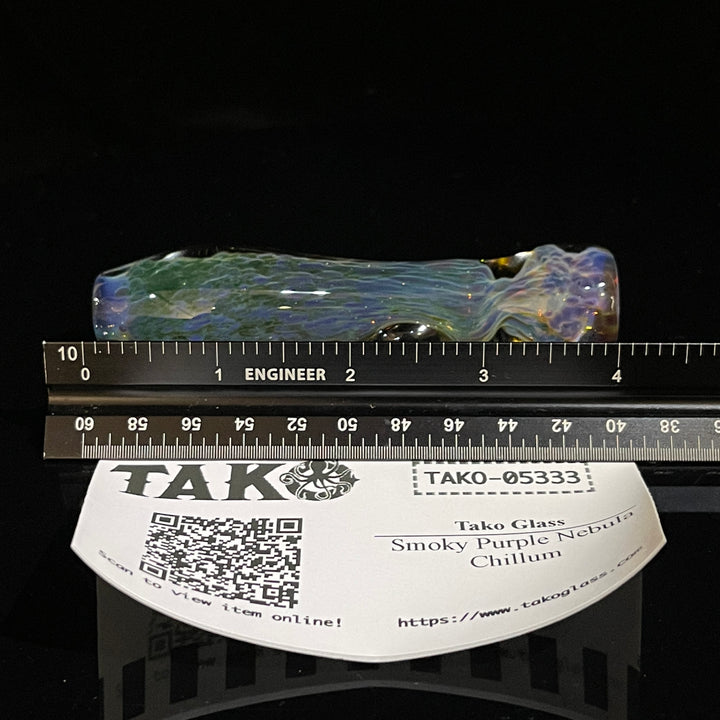 Smoky Purple Nebula Chillum Glass Pipe Tako Glass   