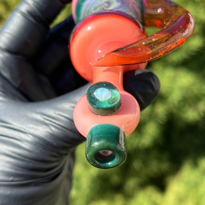 Flatmouth Chill with Horn and Opals Glass Pipe Chillery Bogart   