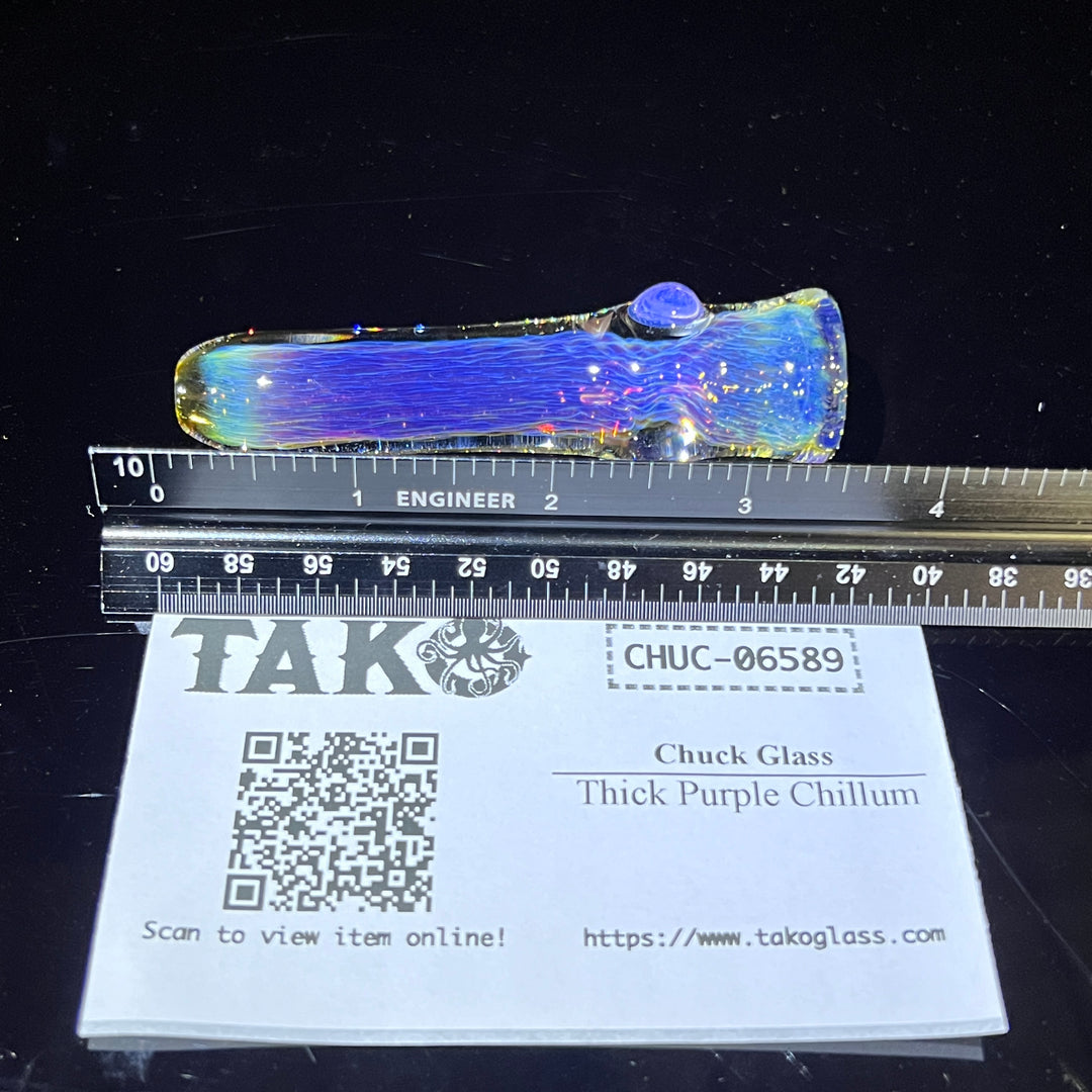 Thick Purple Chillum Glass Pipe Chuck Glass   