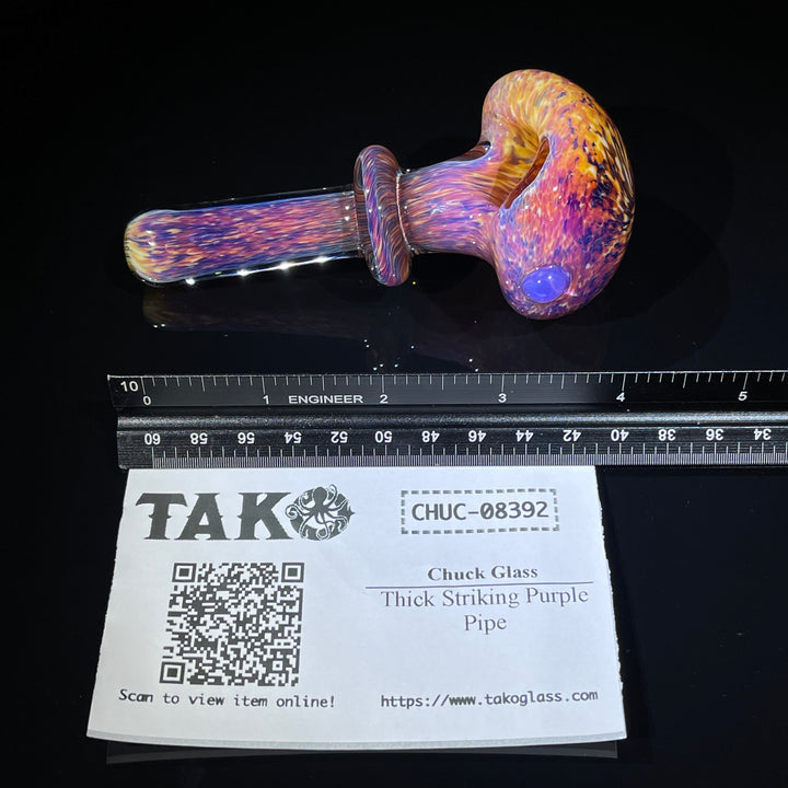 Thick Striking Purple Pipe + Ryot Headcase Combo Glass Pipe Chuck Glass