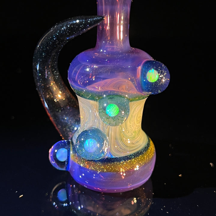 Flatmouth Chill with Horn and Opals Glass Pipe Chillery Bogart   