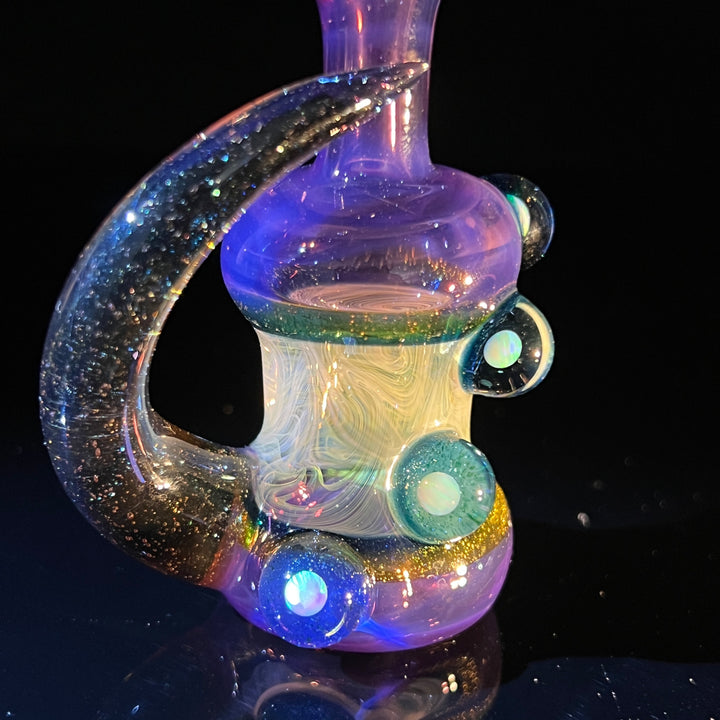 Flatmouth Chill with Horn and Opals Glass Pipe Chillery Bogart   