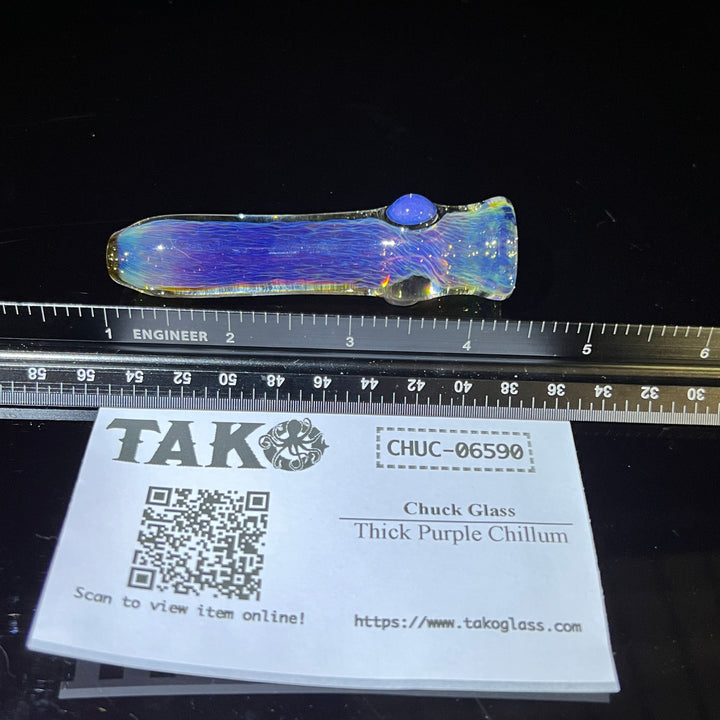 Thick Purple Chillum Glass Pipe Chuck Glass   