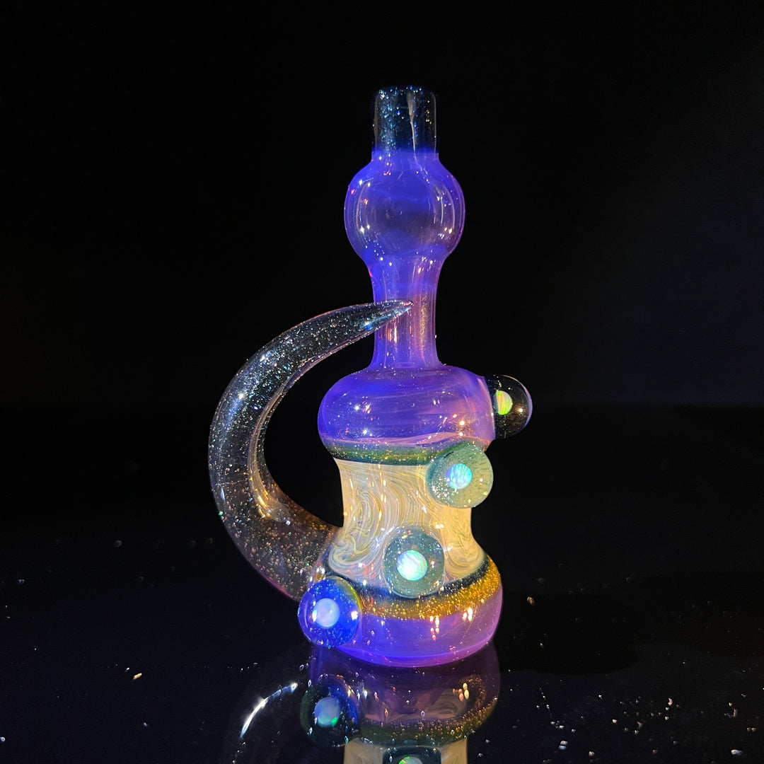 Flatmouth Chill with Horn and Opals Glass Pipe Chillery Bogart   