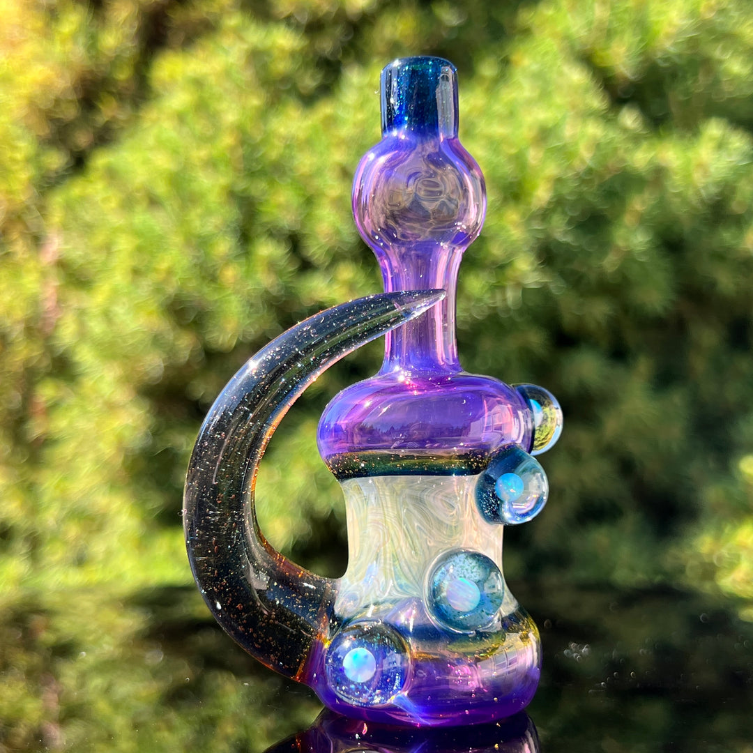 Flatmouth Chill with Horn and Opals Glass Pipe Chillery Bogart   