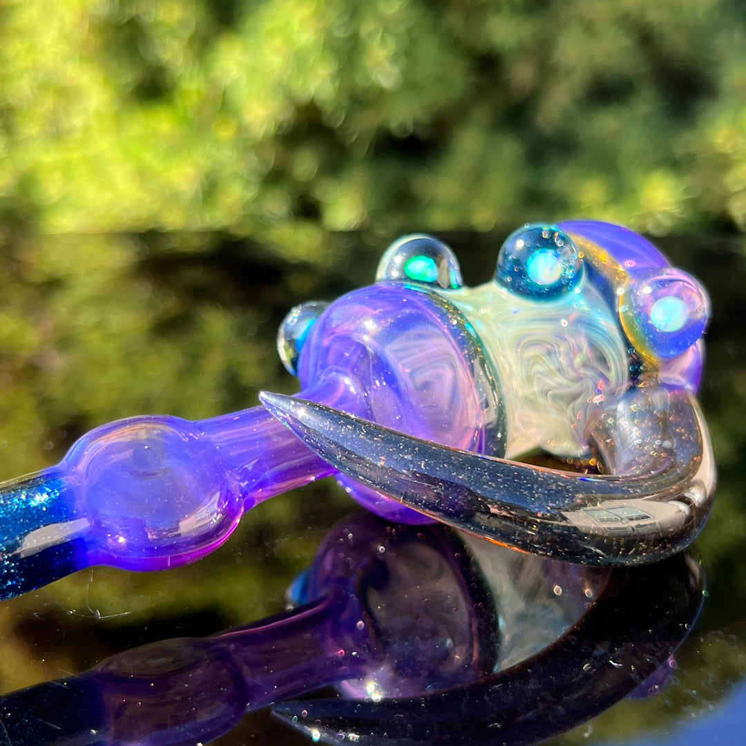 Flatmouth Chill with Horn and Opals Glass Pipe Chillery Bogart   