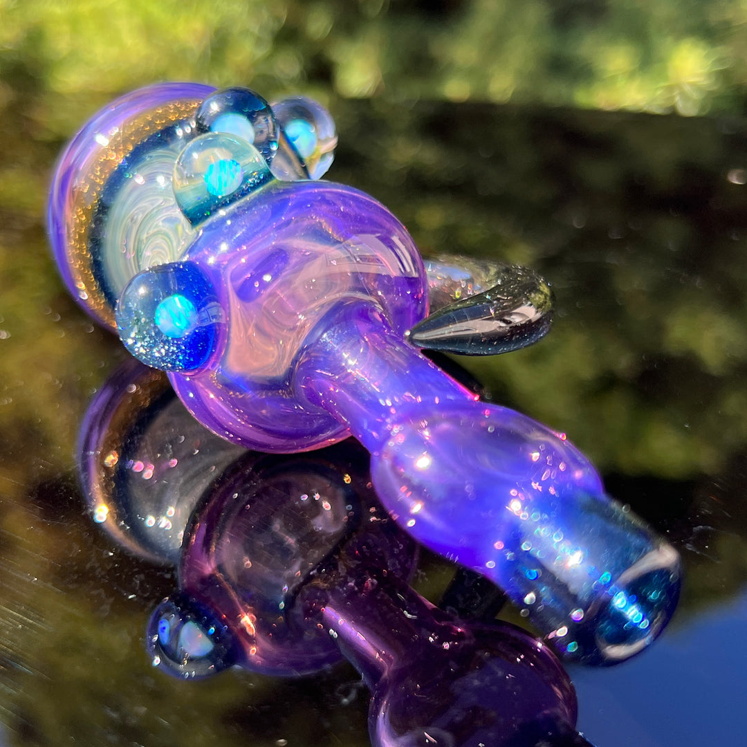 Flatmouth Chill with Horn and Opals Glass Pipe Chillery Bogart   