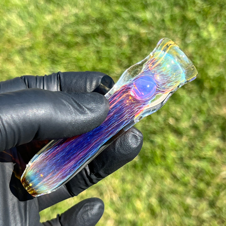 Thick Purple Chillum Glass Pipe Chuck Glass   