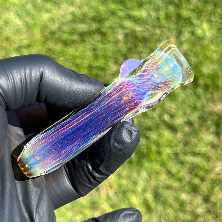 Thick Purple Chillum Glass Pipe Chuck Glass   