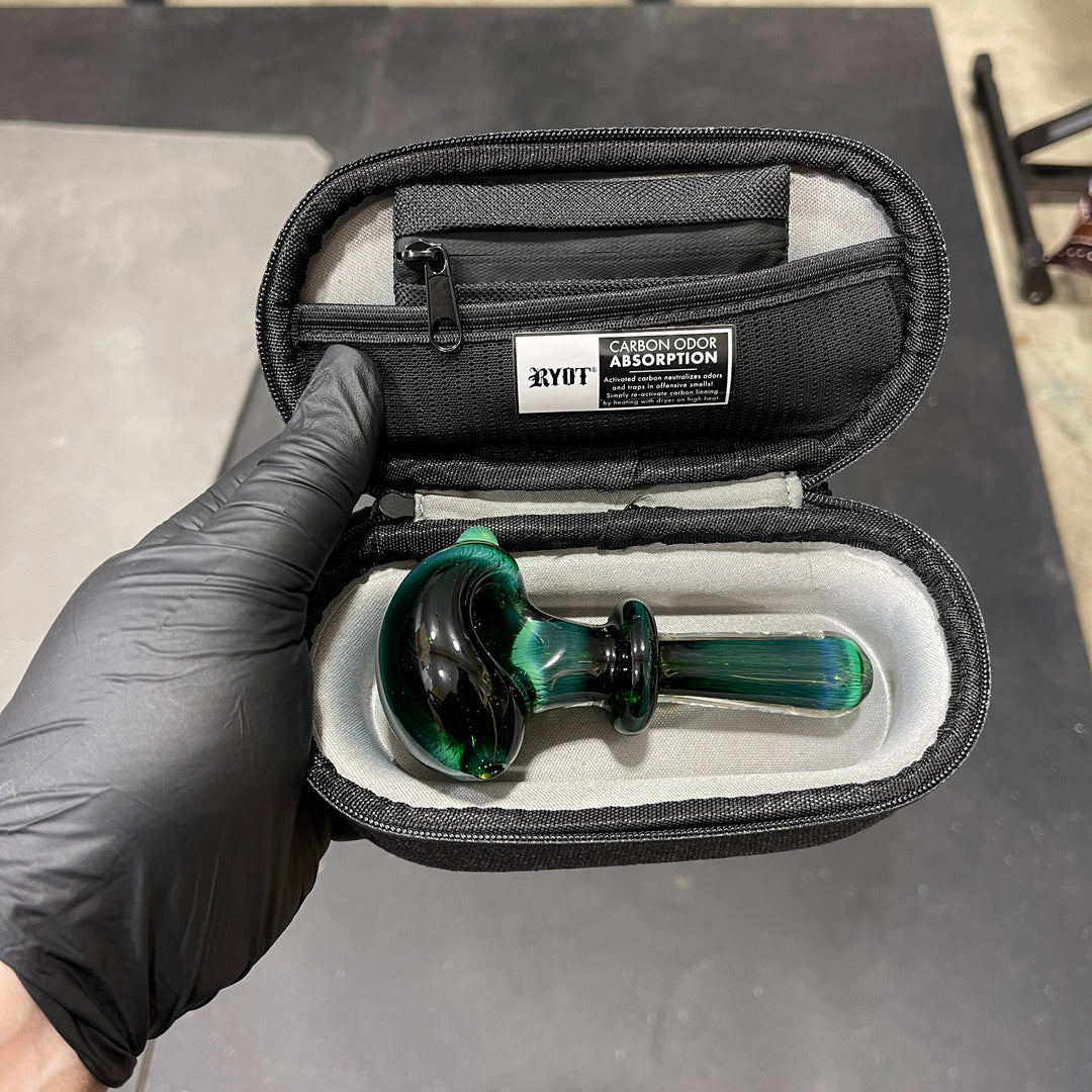 Thick Exp Green Pipe + Ryot HeadCase Combo Glass Pipe Chuck Glass