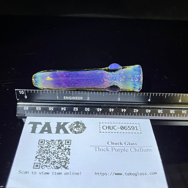 Thick Purple Chillum Glass Pipe Chuck Glass   