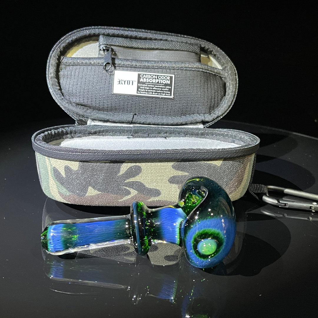 Thick Exp Green Pipe + Ryot HeadCase Combo Glass Pipe Chuck Glass