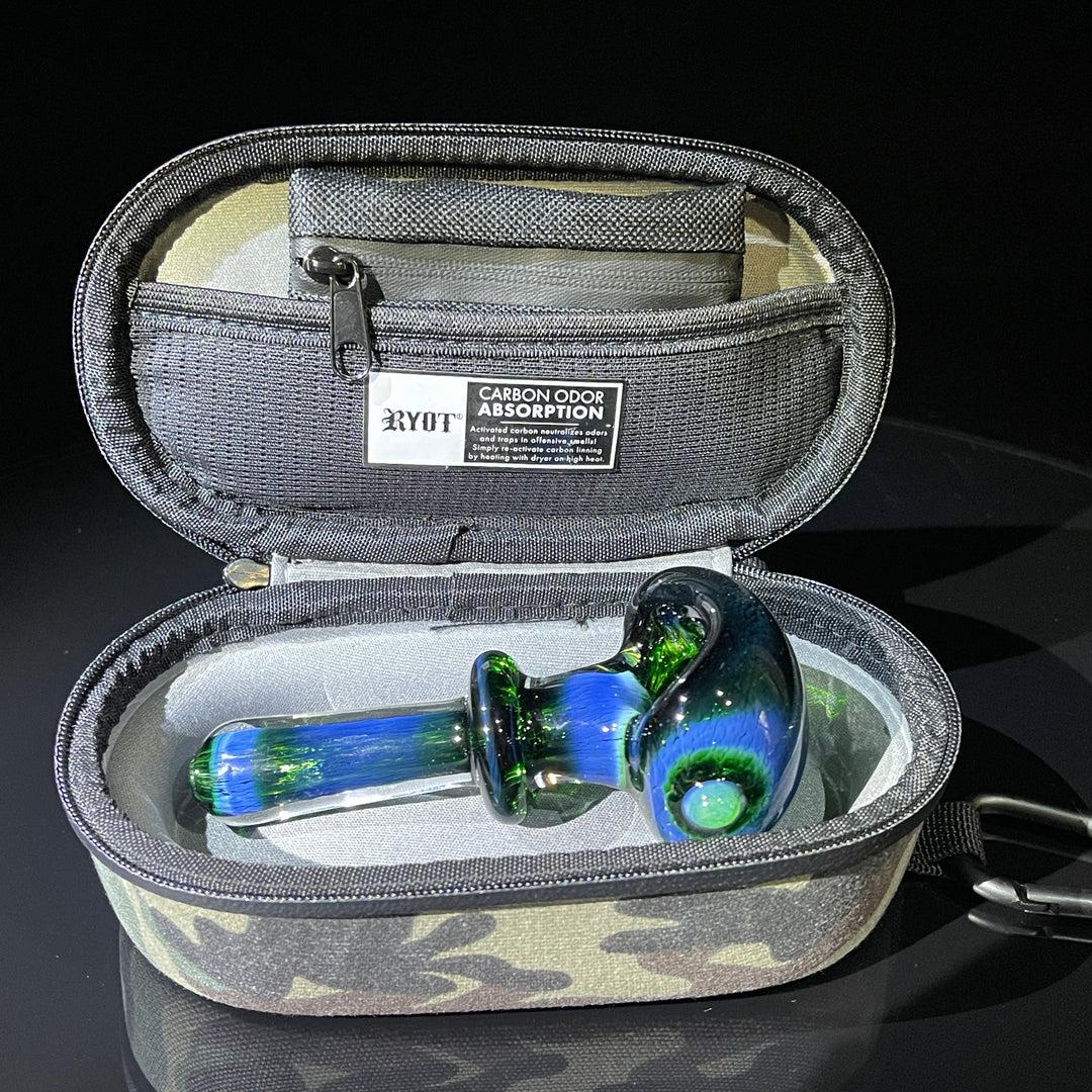 Thick Exp Green Pipe + Ryot HeadCase Combo Glass Pipe Chuck Glass