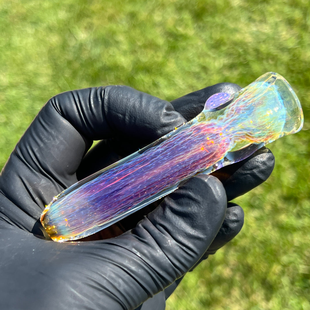 Thick Purple Chillum Glass Pipe Chuck Glass   