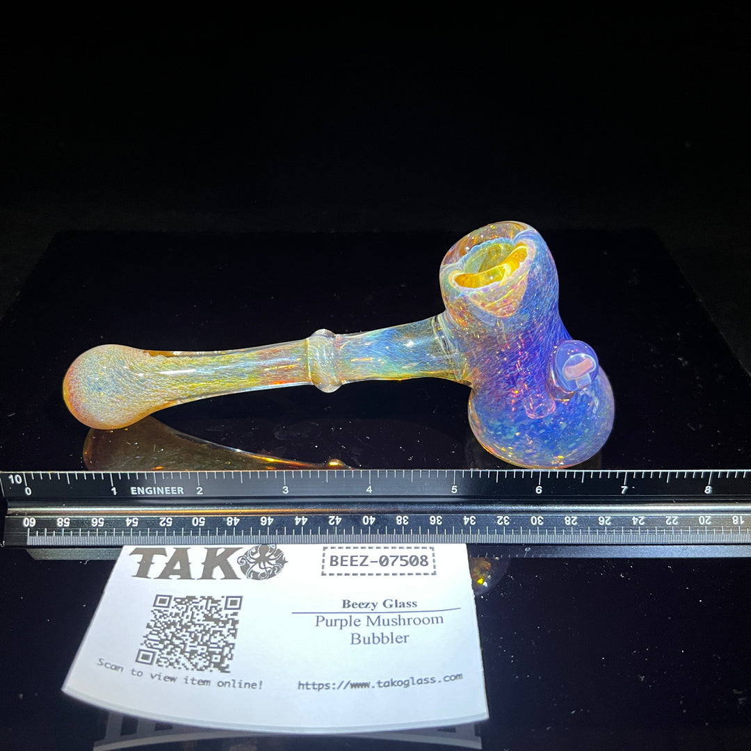 Purple Mushroom Bubbler Glass Pipe Beezy Glass