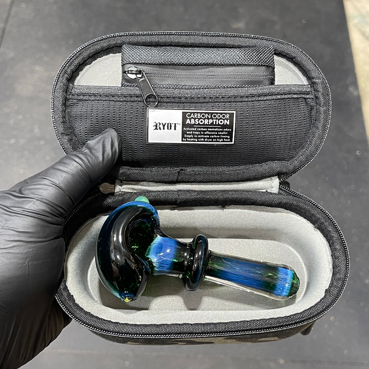 Thick Exp Green Pipe + Ryot HeadCase Combo Glass Pipe Chuck Glass