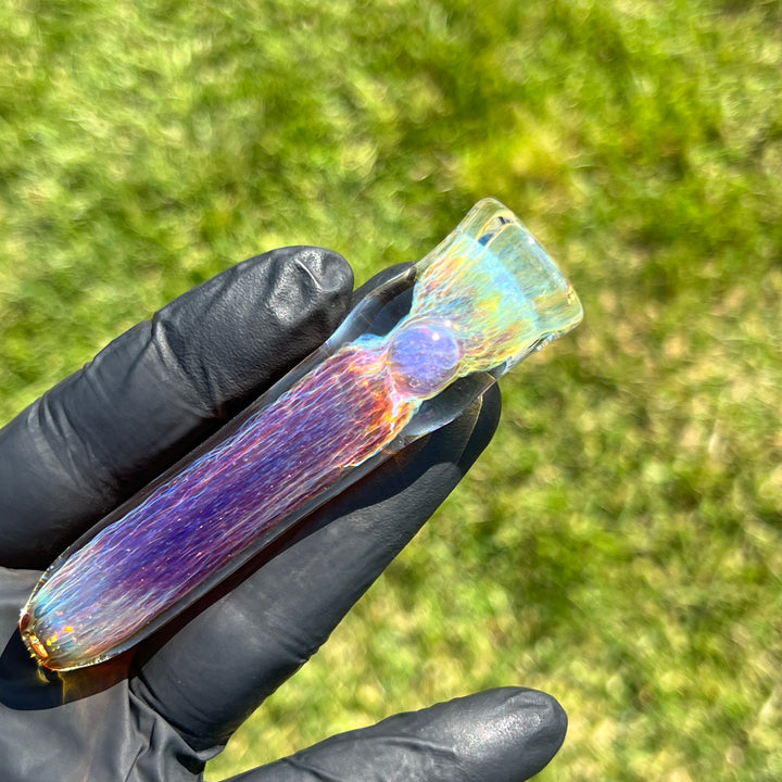 Thick Purple Chillum Glass Pipe Chuck Glass   