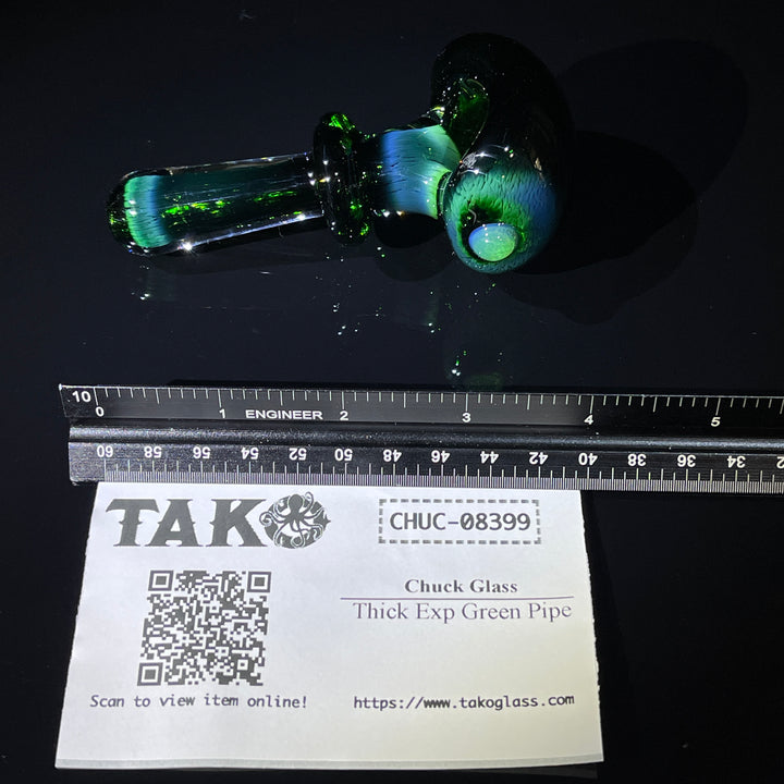 Thick Exp Green Pipe + Ryot Headcase Combo Glass Pipe Chuck Glass