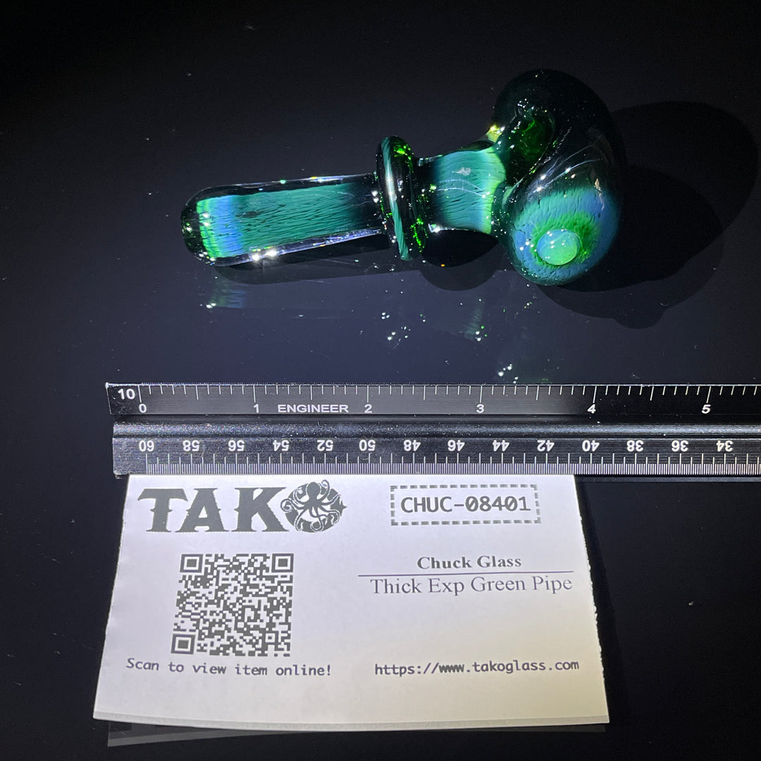 Thick Exp Green Pipe + Ryot Headcase Combo Glass Pipe Chuck Glass