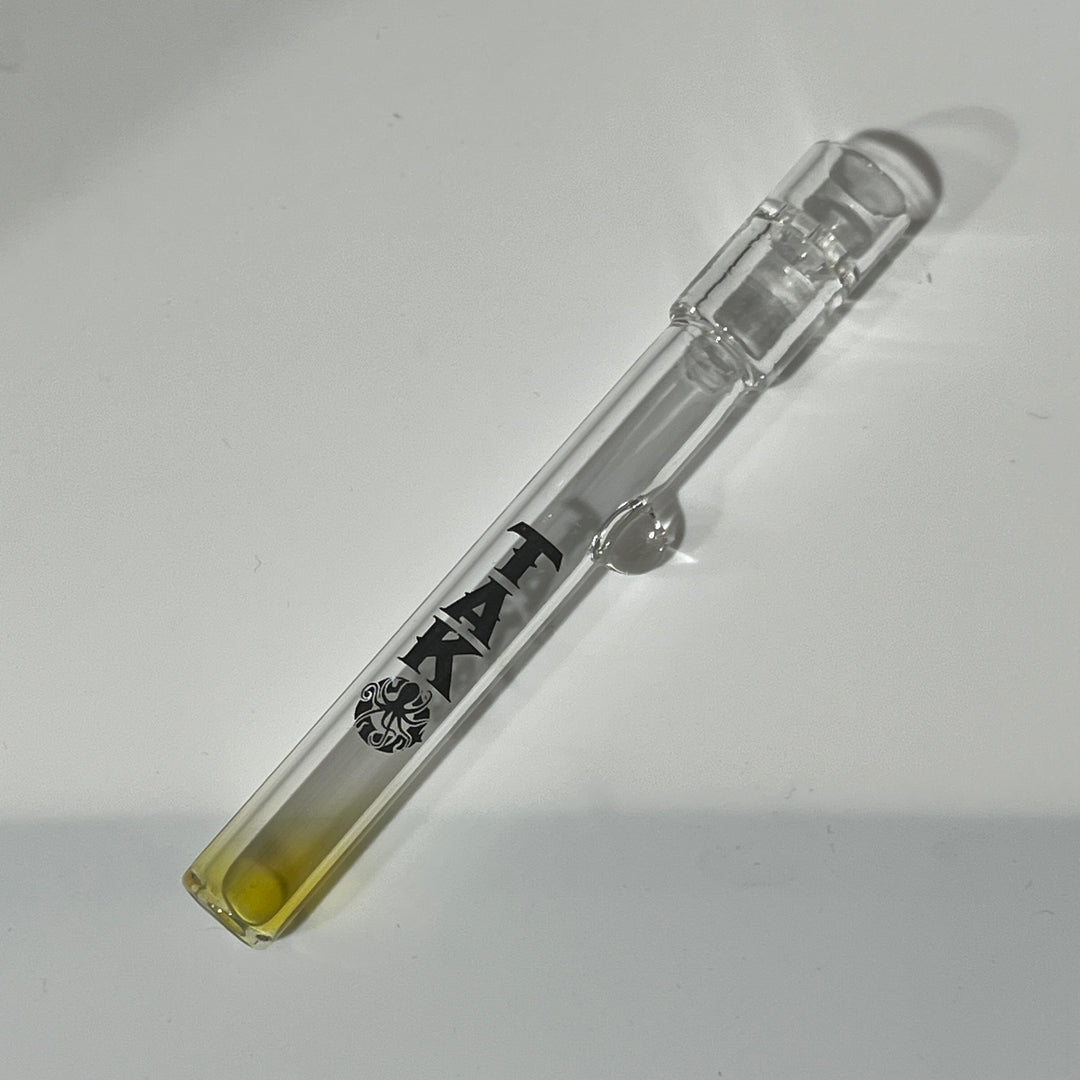 Tako Logo 4 Hole Chillum - Free Shipping Glass Pipe Tako Glass Black