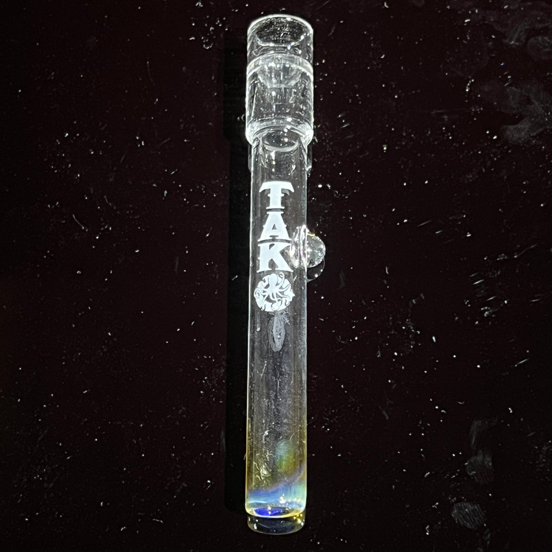 Tako Logo 4 Hole Chillum - Free Shipping Glass Pipe Tako Glass Glow In The Dark