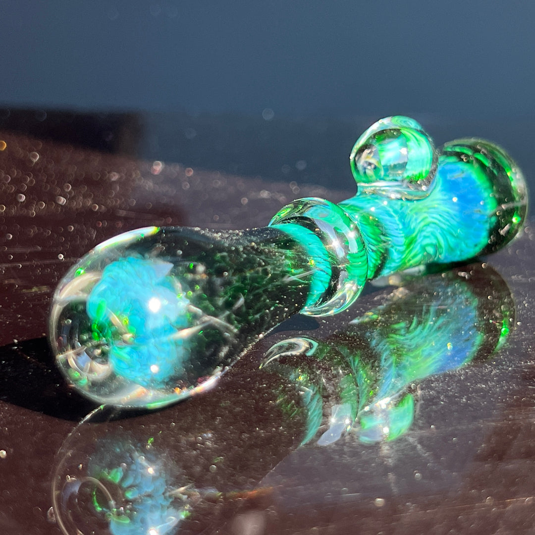 Experimental Green Magic Mushroom Chillum Glass Pipe Beezy Glass   