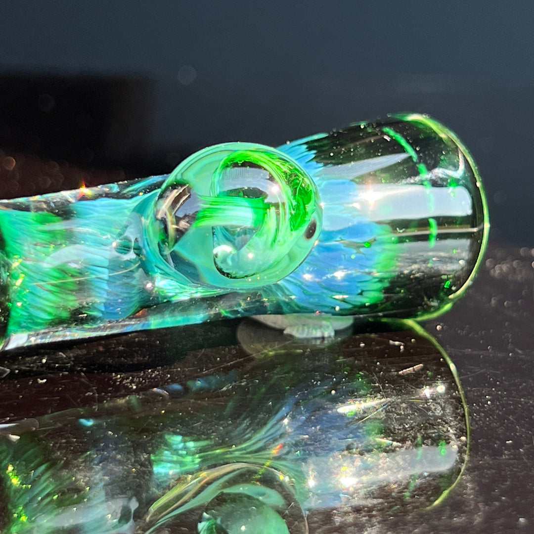 Experimental Green Magic Mushroom Chillum Glass Pipe Beezy Glass   