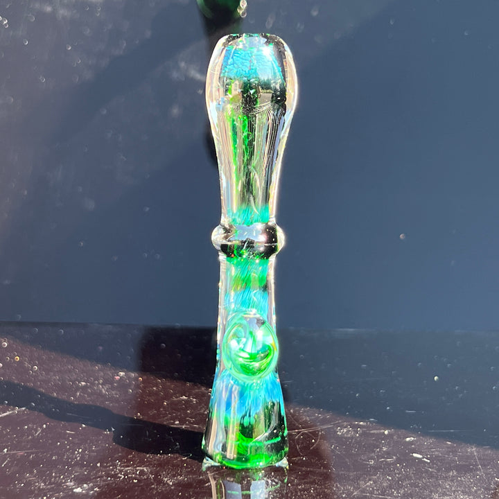 Experimental Green Magic Mushroom Chillum Glass Pipe Beezy Glass   