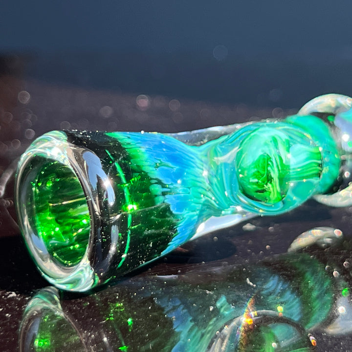 Experimental Green Magic Mushroom Chillum Glass Pipe Beezy Glass   