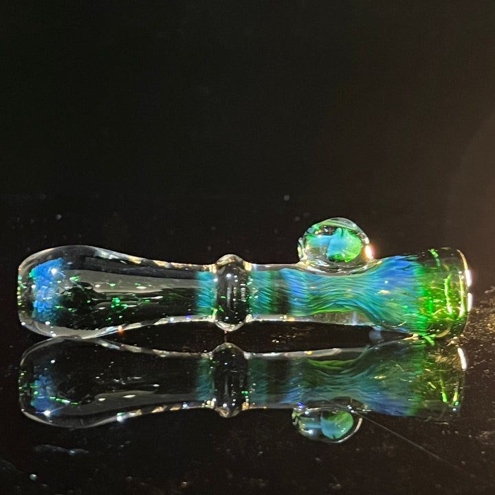 Experimental Green Magic Mushroom Chillum Glass Pipe Beezy Glass   