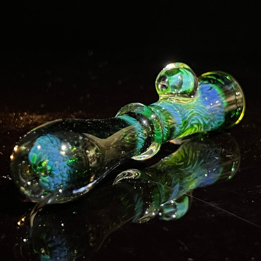 Experimental Green Magic Mushroom Chillum Glass Pipe Beezy Glass   